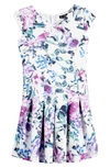 AVA & YELLY AVA & YELLY KIDS' FLORAL TWIST FRONT PLEATED PARTY DRESS