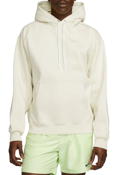 Nike Men's Solo Swoosh Fleece Pullover Hoodie In White