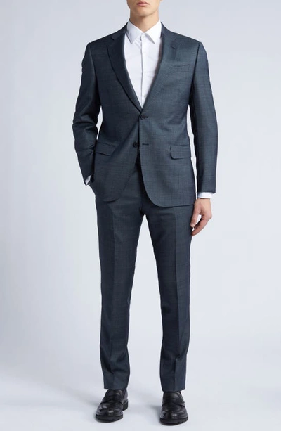 Emporio Armani Men's Textured Wool Suit In Navy Grey