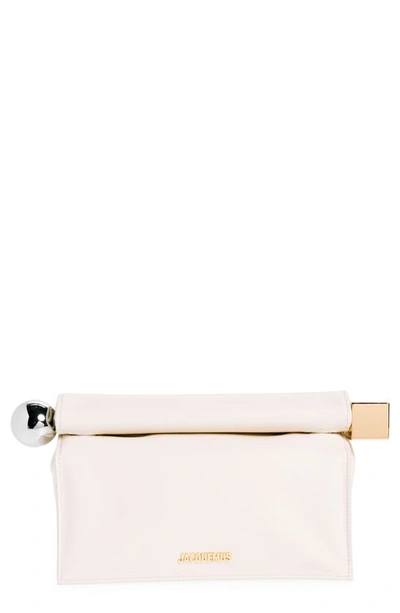 JACQUEMUS JACQUEMUS LA POCHETTE ROND CARRÉ LEATHER CLUTCH