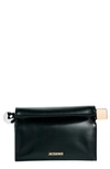 Jacquemus La Petite Pochette Rond Carré Clutch Bag In Black