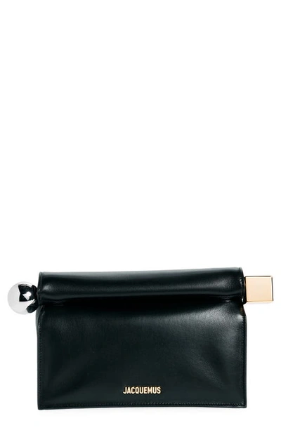 Jacquemus La Petite Pochette Rond Carré In Black  