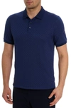 Robert Graham Aaron Checkered Knit Polo In Navy