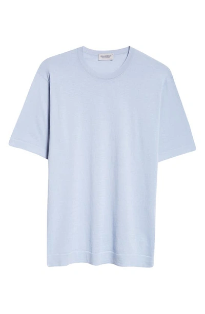 John Smedley Lorca Crewneck T-shirt In Mirage Blue 432