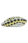 Ganni Crocheted Wool-blend Beret In Black