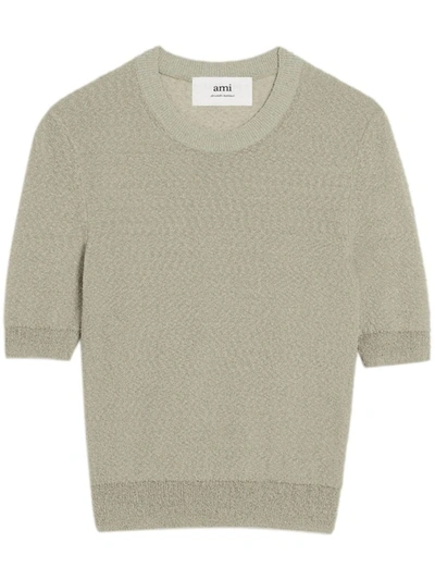 Ami Alexandre Mattiussi Textured-knit Top In Sage