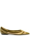 Jimmy Choo Velvet Mesh-panelled Ballerina Shoes