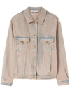 Palm Angels Overdye-wash Denim Jacket In Pink Pink