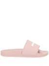 Palm Angels Pink Monogram Pool Slides In Pink White