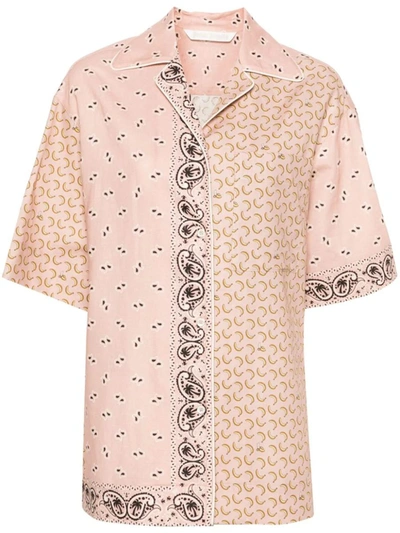 Palm Angels Mix-print Camp-collar Shirt In Multicolour