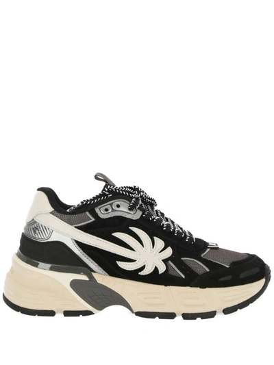 Palm Angels Palm Patch Trainers In Black Grey