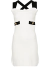 Patou Crossed Straps Mini Dress In White