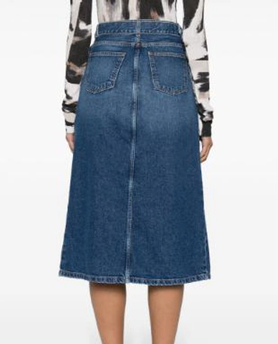Twinset Belted Midi Denim Skirt