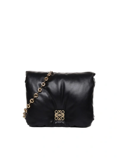Loewe Puffer Goya Bag In Shiny Nappa Lambskin In Black