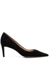 Stuart Weitzman Stuart 75 Patent Leather Pumps In Black