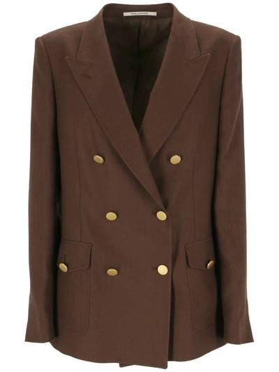 Tagliatore Hilda Double-breasted Blazer In Brown