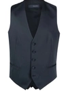 Tagliatore Virgin Wool Single-breast Waistcoat In Blue