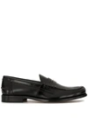 Tod's Block Heel Loafers Penny Strap In Black