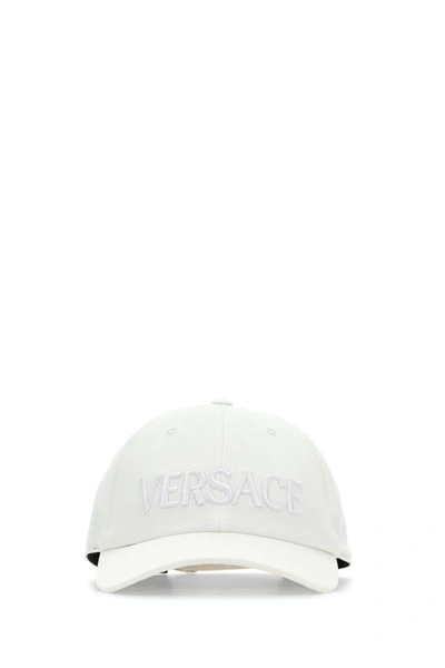 Versace Woman White Cotton Baseball Cap