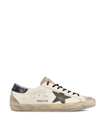 Golden Goose Sneakers In White/seedpearl/green/blue