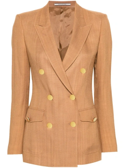 Tagliatore Double-breasted Blazer In Beis