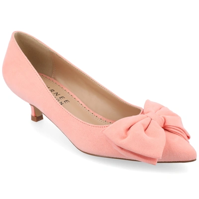 Journee Collection Journee Orana Bow Kitten Heel Pump In Coral