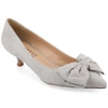 Journee Collection Women's Orana Wide Width Pointed Toe Kitten Heel Pumps In Grey