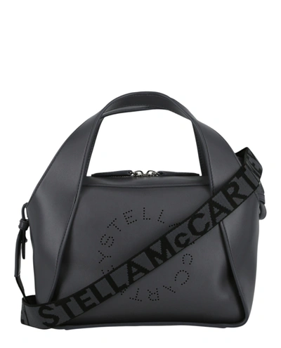 Stella Mccartney Logo Line Crossbody Bag In Black