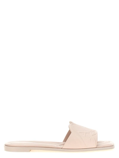 Alexander Mcqueen Alexander Mc Queen Leather Flat Sandals In Neutral