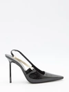 Saint Laurent Blake Slingback Pumps In Black Shiny Calfskin In Black