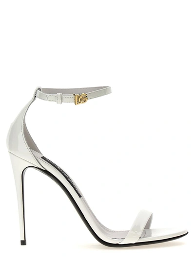 Dolce & Gabbana Patent Sandals In White