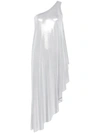 Norma Kamali One Shoulder Diagonal Tunic In Grey