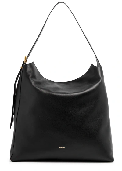 Wandler Marli Fold-over Flap Leather Tote Bag In Black