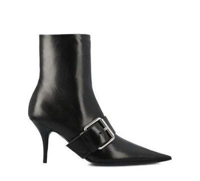 Balenciaga "knife Belt" 80mm Ankle Boots In Black