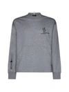 Moncler Melange Grey Sweatshirt With Logo In Grey