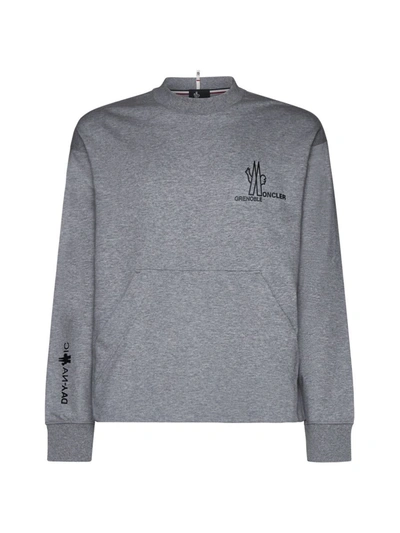 Moncler Melange Grey Sweatshirt With Logo
