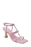 Marc Fisher Ltd Women's Dennie Square Toe Strappy Mid Heel Sandals In Light Pink Leather