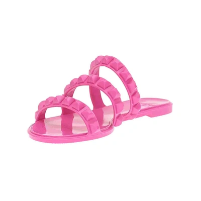 Carmen Sol Maria 3 Strap Flat Jelly Sandals In Fuchsia