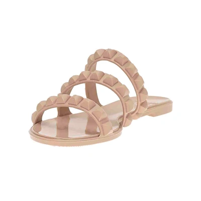 Carmen Sol Maria 3 Strap Flat Jelly Sandals In Blush