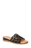 Bella Vita Cas-italy Womens Cushioned Footbed Leather Slide Sandals In Black Italian Leather