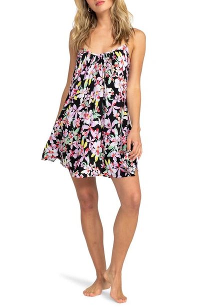 Roxy Juniors' Printed Summer Adventures Cover-up In Anthracite New Life