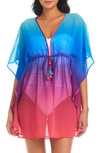 BLEU BY ROD BEATTIE HEAT OF THE MOMENT CHIFFON COVER-UP CAFTAN