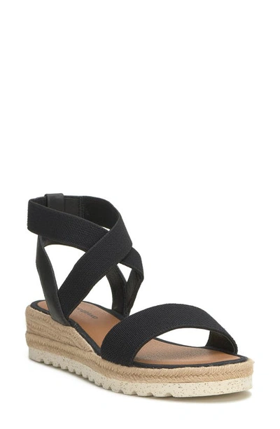 Lucky Brand Thimba Cross Strap Espadrille Sandal In Black