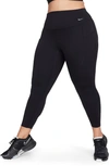 Nike Women's Universa Medium-support High-waisted 7/8 Leggings With Pockets (plus Size) In Black