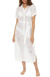 BECCA SHEER LACE COVER-UP SHIRTDRESS
