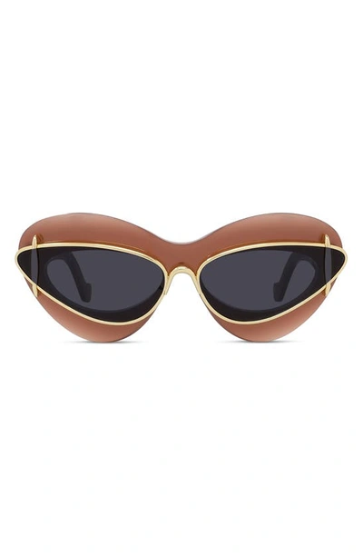 LOEWE DOUBLE FRAME 67MM OVERSIZE CAT EYE SUNGLASSES