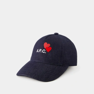 Apc A.p.c. Valentines Day Denim Cap In Blue