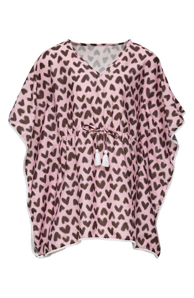 Snapper Rock Kids' Little Girl's & Girl's Wild Love Batwing Cover Up In Pink