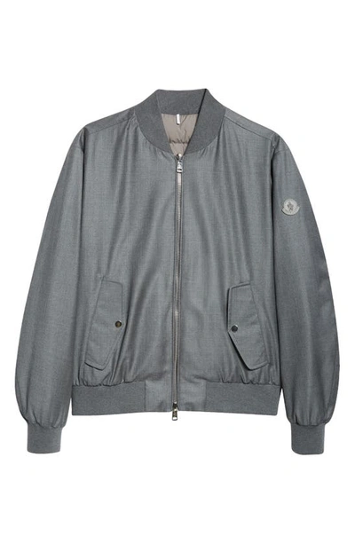 Moncler Aver Bomber Grey Jacket In 930