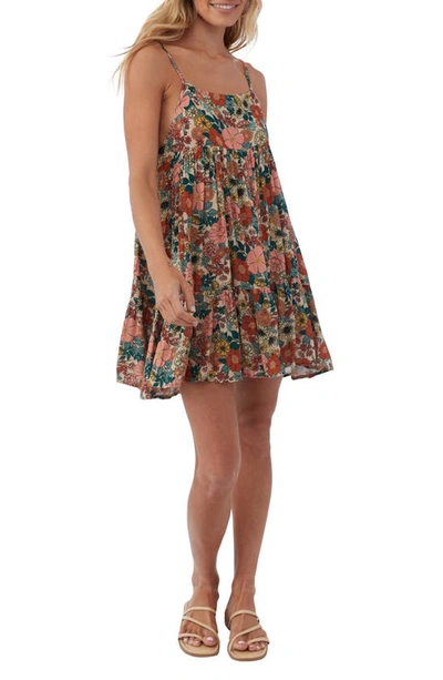 O'neill Juniors' Rilee Floral-print Cover-up Dress In Cement